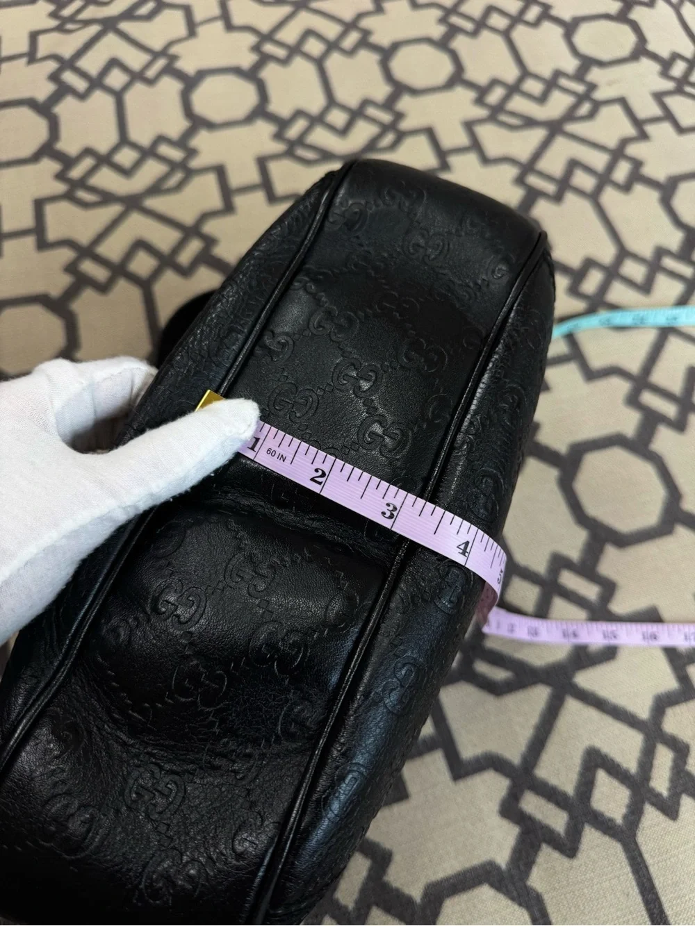 Gucci New Web Hobo Bag Nero Black Guccissima Embossed Leather